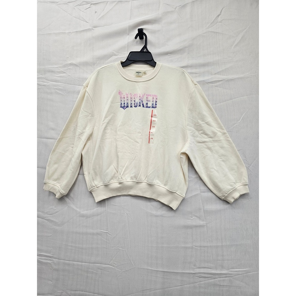 Wicked Movie Cream Butterfly Graphic Sweatshirt Faux Pearl XXS 5UWT01OGLC‎